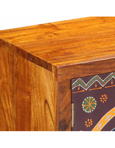 Mobile Porta TV Multicolore 90x30x45 Legno Massello di Acacia