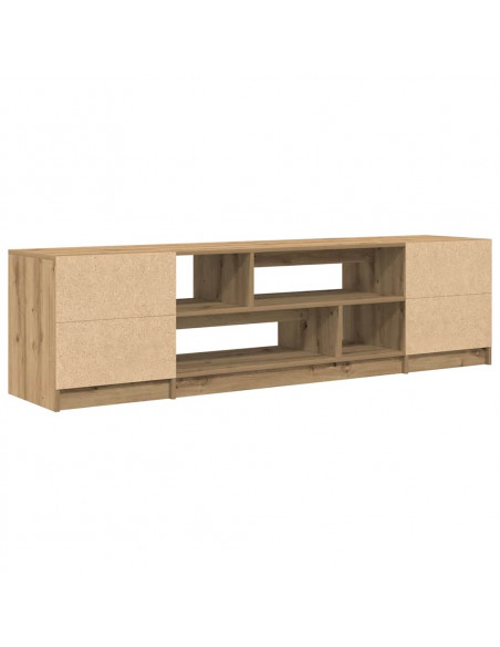 Mobile Porta TV Rovere Artigianale 188,5x41x50cm in Truciolato