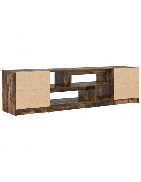 Mobile Porta TV Rovere Fumo 188,5x41x50 cm in Legno Multistrato