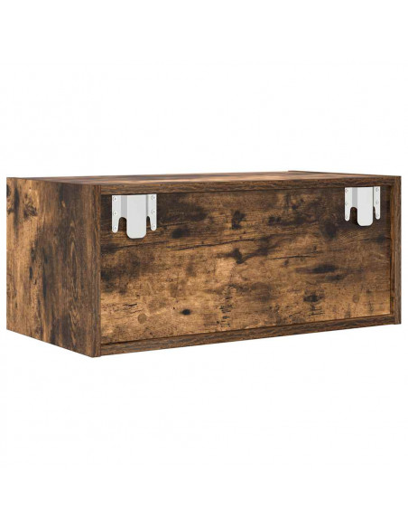 Mobile Porta TV Rovere Fumo 60x31x25,5 cm in Legno Multistrato