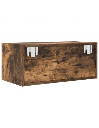 Mobile Porta TV Rovere Fumo 60x31x25,5 cm in Legno Multistrato