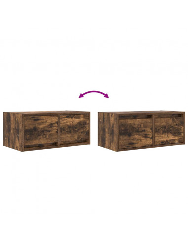 Mobile Porta TV Rovere Fumo 60x31x25,5 cm in Legno Multistrato