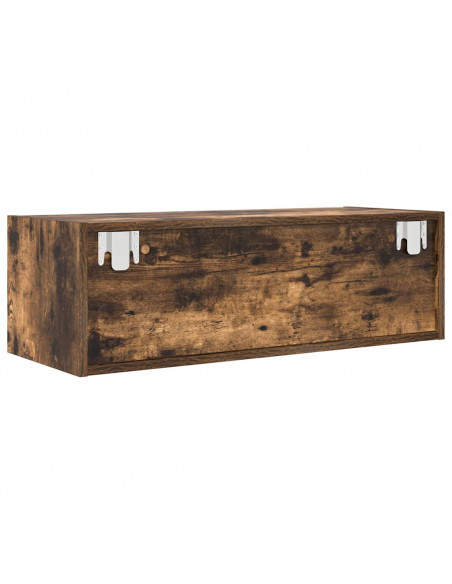 Mobile Porta TV Rovere Fumo 80x31x25,5 cm in Legno Multistrato