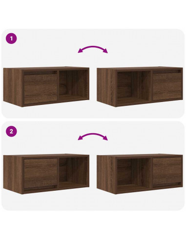 Mobile Porta TV Rovere Marrone 60x31x25,5 cm Legno Multistrato