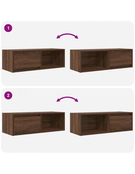 Mobile Porta TV Rovere Marrone 80x31x25,5 cm Legno Multistrato