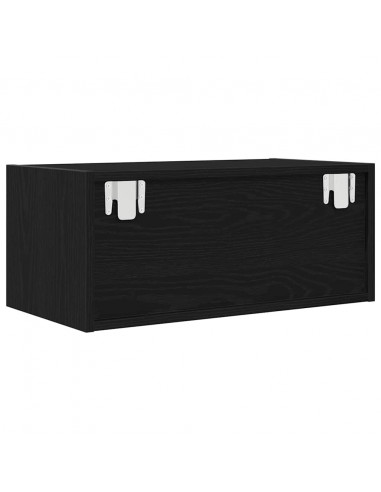 Mobile Porta TV Rovere Nero 60x31x25,5 cm in Legno Multistrato