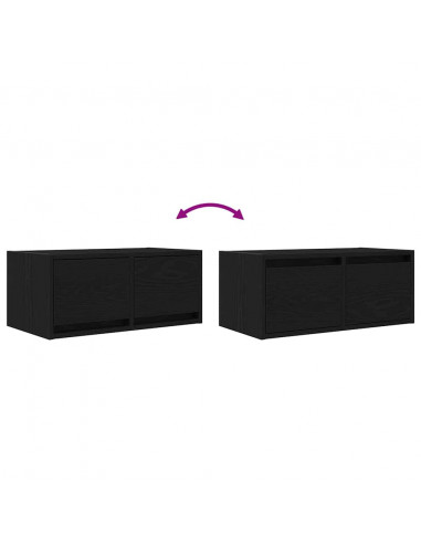 Mobile Porta TV Rovere Nero 60x31x25,5 cm in Legno Multistrato