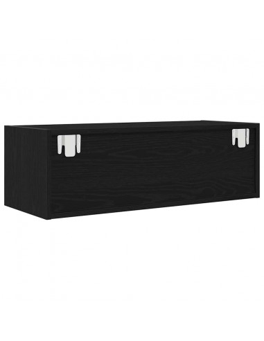 Mobile Porta TV Rovere Nero 80x31x25,5 cm in Legno Multistrato