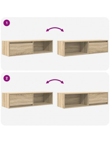 Mobile Porta TV Rovere Sonoma 100x31x25,5 cm Legno Multistrato