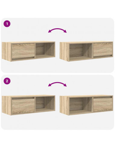 Mobile Porta TV Rovere Sonoma 80x31x25,5 cm Legno Multistrato