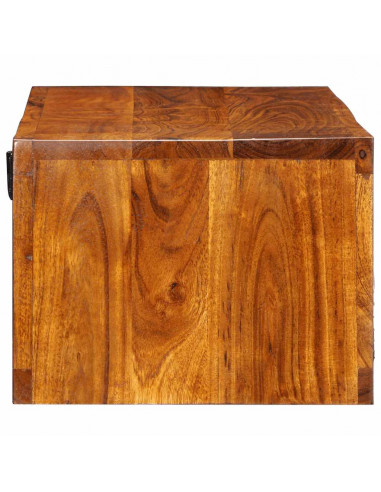 Mobile TV a Parete Multicolore 100x30x22 Legno Massello Acacia