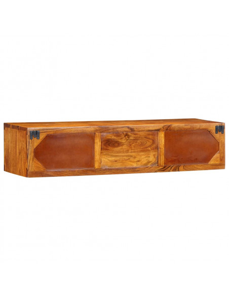 Mobile TV a Parete Multicolore 100x30x22 Legno Massello Acacia