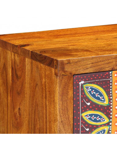 Mobile TV a Parete Multicolore 100x30x22 Legno Massello Acacia