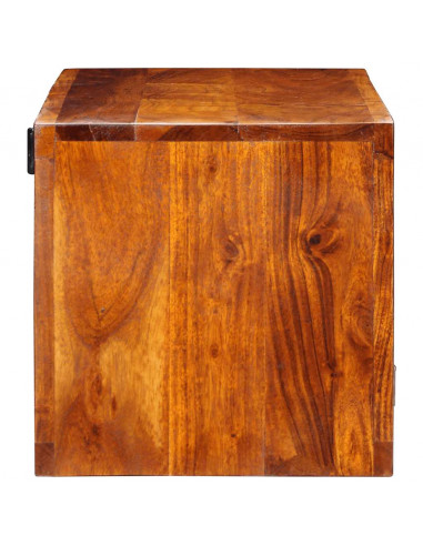 Mobile TV a Parete Multicolore 90x30x30 Legno Massello Acacia