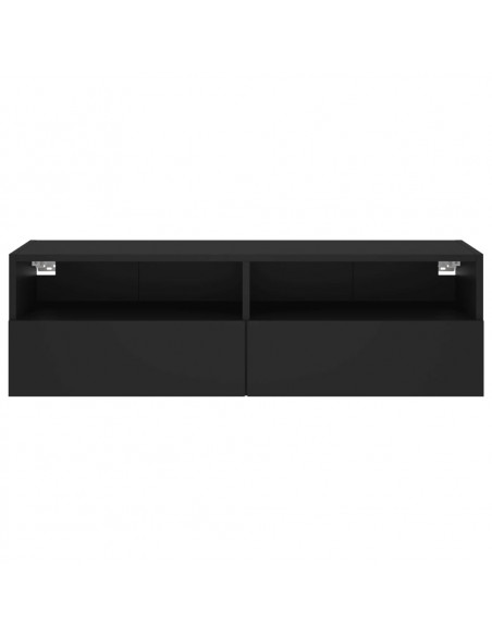 Mobile TV a Parete Nero 100x30x30 cm in Legno Multistrato