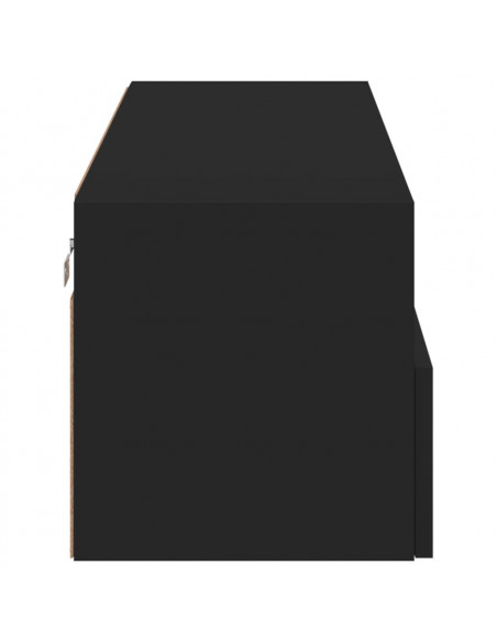 Mobile TV a Parete Nero 100x30x30 cm in Legno Multistrato