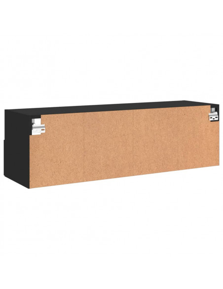 Mobile TV a Parete Nero 100x30x30 cm in Legno Multistrato