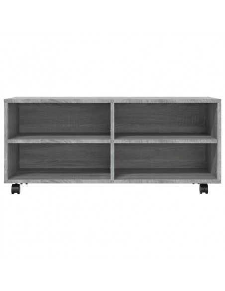 Mobile TV con Ruote Grigio Sonoma 90x35x35cm Legno Multistrato