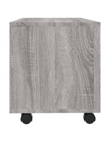 Mobile TV con Ruote Grigio Sonoma 90x35x35cm Legno Multistrato