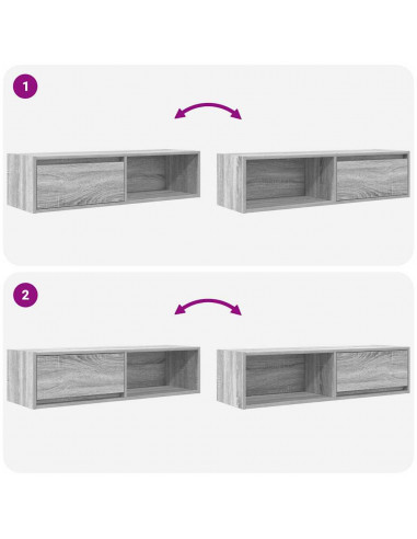 Mobile TV Grigio Sonoma 100x31x25,5 cm in Legno Multistrato