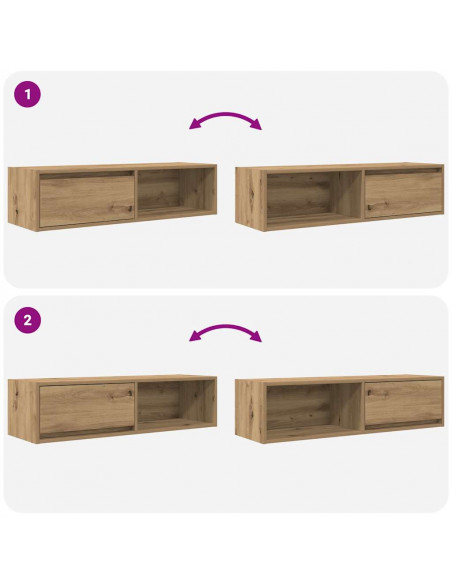 Mobile TV Rovere Artigianale 100x31x25,5cm in Legno Multistrato