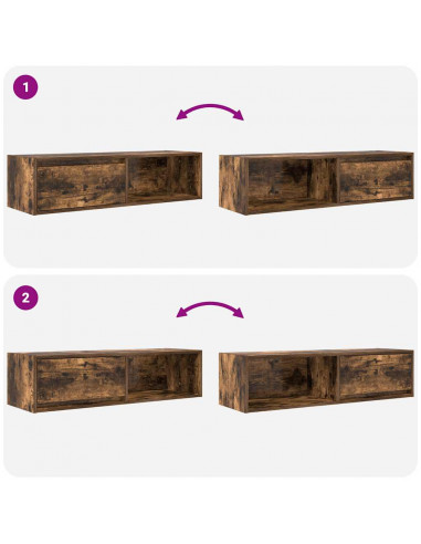 Mobile TV Rovere Fumo 100x31x25,5 cm in Legno Multistrato