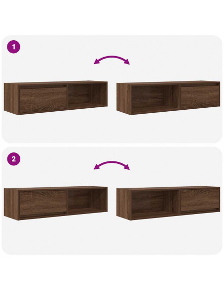 Mobile TV Rovere Marrone 100x31x25,5 cm in Legno Multistrato