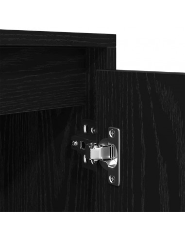 Mobile TV Rovere Nero 188,5x41x50 cm in Legno Multistrato