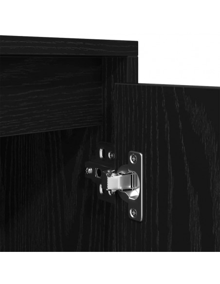 Mobile TV Rovere Nero 188,5x41x50 cm in Legno Multistrato