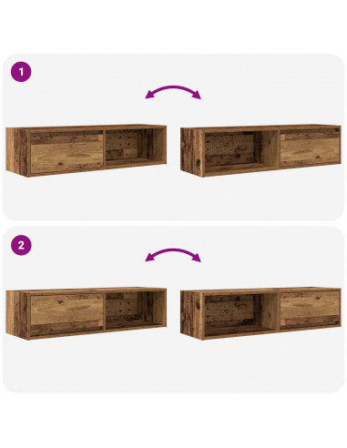 Mobili Porta TV 2 pz Legno Antico 100x31x25,5 cm in Truciolato