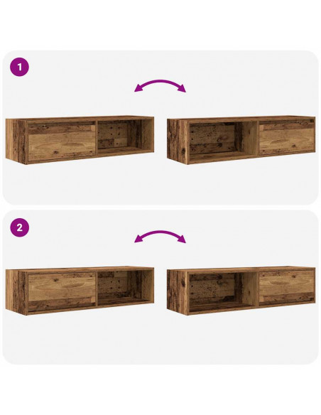 Mobili Porta TV 2 pz Legno Antico 100x31x25,5 cm in Truciolato