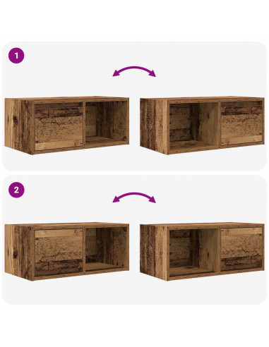 Mobili Porta TV 2 pz Legno Antico 60x31x25,5 cm in Truciolato
