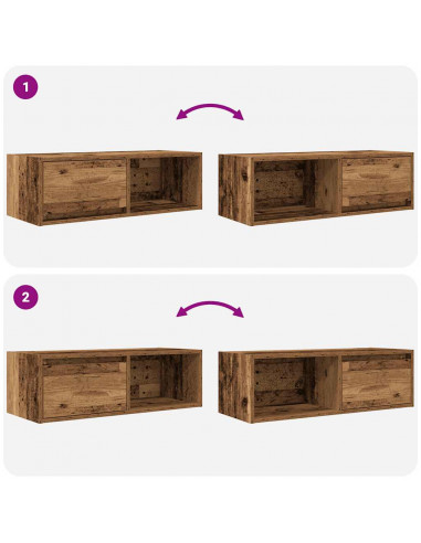 Mobili Porta TV 2 pz Legno Antico 80x31x25,5 cm in Truciolato