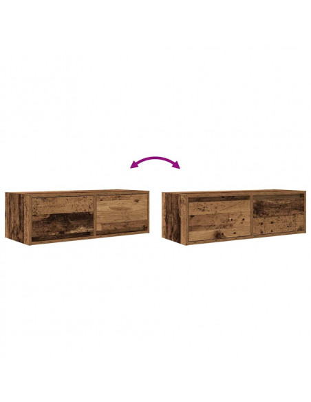 Mobili Porta TV 2 pz Legno Antico 80x31x25,5 cm in Truciolato