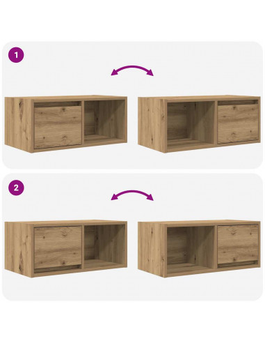 Mobili Porta TV 2 pz Rovere Artigianale 60x31x25,5cm Truciolato