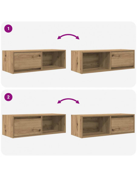 Mobili Porta TV 2 pz Rovere Artigianale 80x31x25,5cm Truciolato
