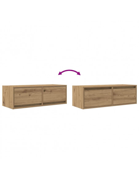 Mobili Porta TV 2 pz Rovere Artigianale 80x31x25,5cm Truciolato