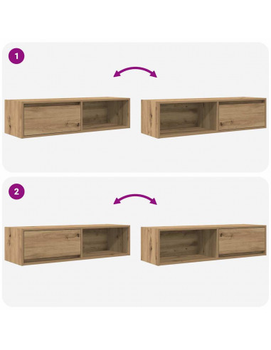 Mobili Porta TV 2pz Rovere Artigianale 100x31x25,5cm Truciolato