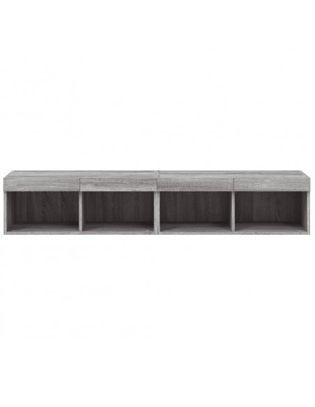 Mobili Porta TV con Luci LED 2 pz Grigio Sonoma 80x30x30 cm