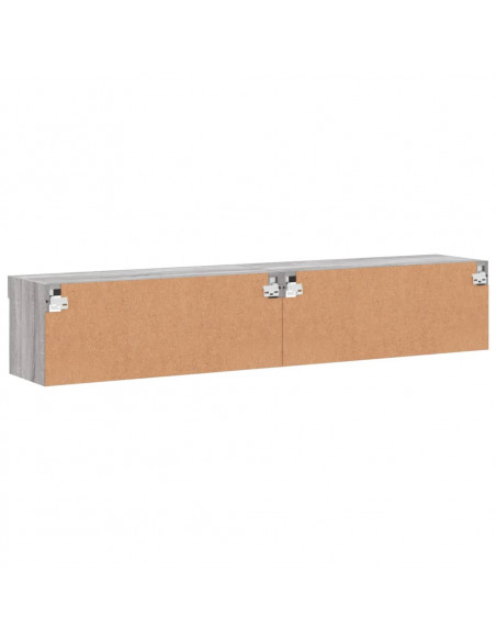Mobili Porta TV con Luci LED 2 pz Grigio Sonoma 80x30x30 cm
