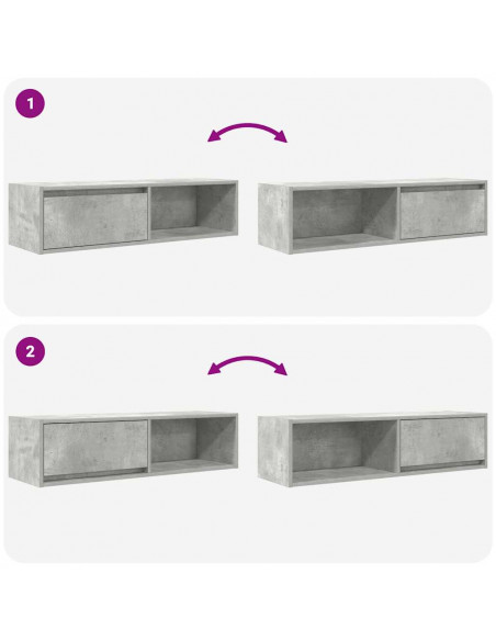 Mobili TV 2 pz Grigio Cemento 100x31x25,5 cm Legno Multistrato