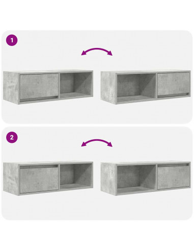 Mobili TV 2 pz Grigio Cemento 80x31x25,5cm in Legno Multistrato