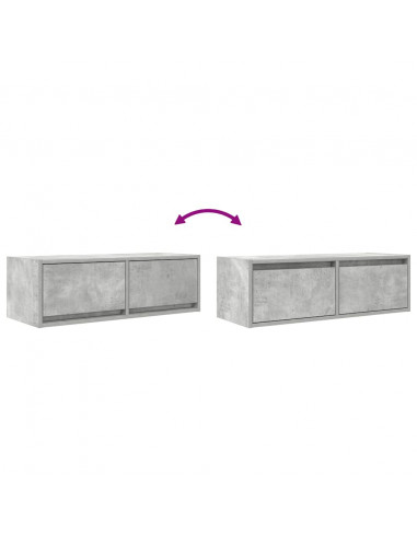 Mobili TV 2 pz Grigio Cemento 80x31x25,5cm in Legno Multistrato