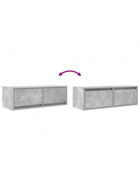 Mobili TV 2 pz Grigio Cemento 80x31x25,5cm in Legno Multistrato