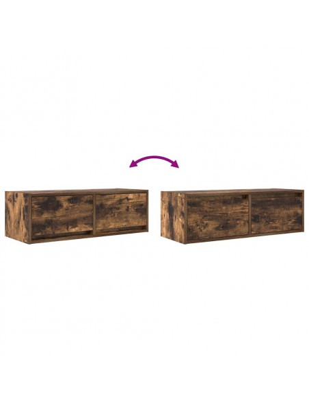Mobili TV 2 pz Rovere Fumo 80x31x25,5 cm Legno Multistrato