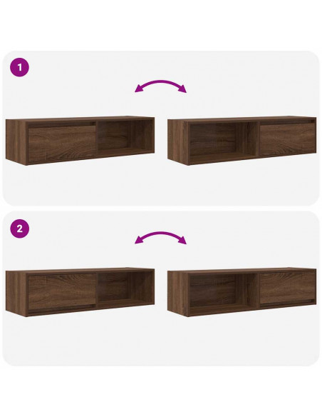 Mobili TV 2 pz Rovere Marrone 100x31x25,5 cm Legno Multistrato