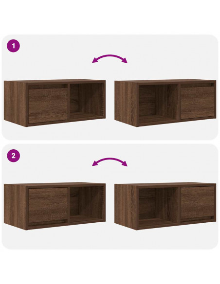 Mobili TV 2 pz Rovere Marrone 60x31x25,5 cm Legno Multistrato