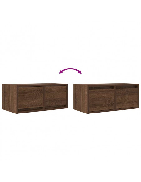 Mobili TV 2 pz Rovere Marrone 60x31x25,5 cm Legno Multistrato