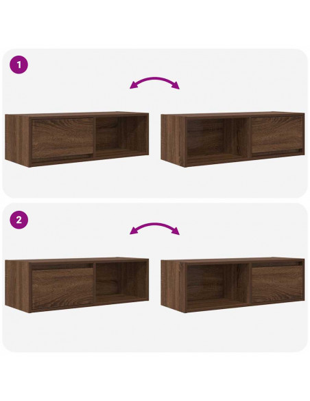 Mobili TV 2 pz Rovere Marrone 80x31x25,5 cm Legno Multistrato