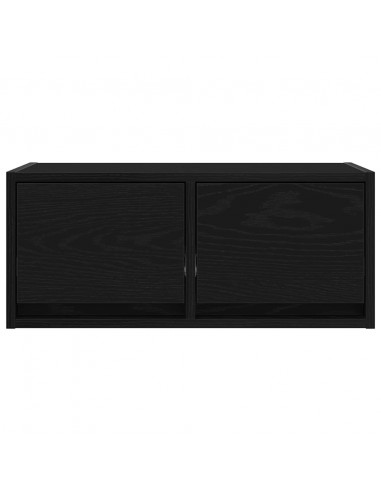 Mobili TV 2 pz Rovere Nero 60x31x25,5 cm in Legno Multistrato